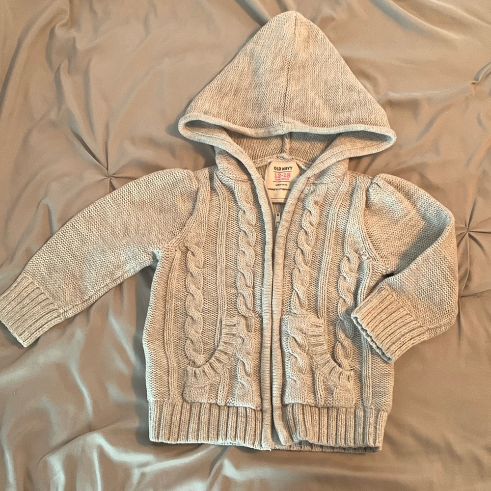 Baby girl zip up sweater
